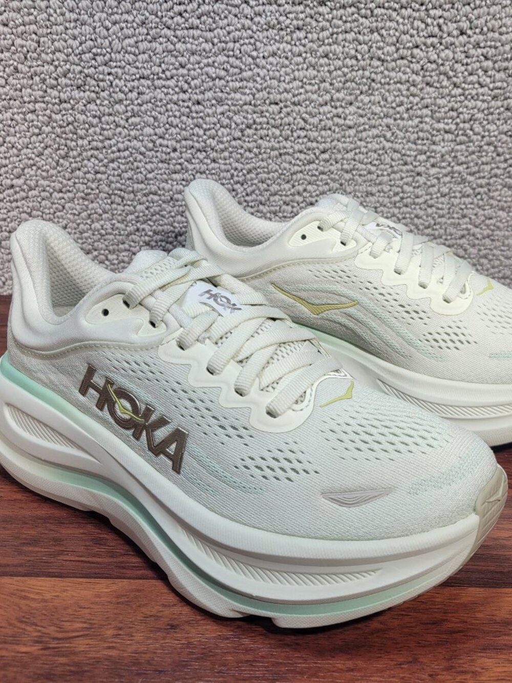 Hoka One One Bondi 9 Women's Size 6.5B Truffle Salt/Sea Glass 1162012 TLSL